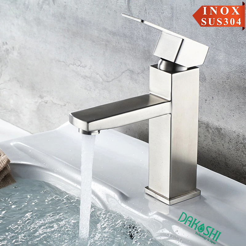 Vòi chạu rửa lavabo inox SUS304 nóng lạnh Dakoshi I203