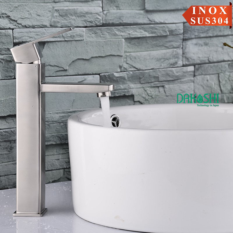 Vòi chạu rửa lavabo inox SUS304 nóng lạnh Dakoshi I208